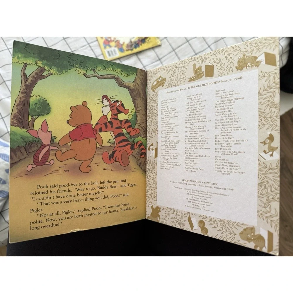 Lot of 2 Disney Winnie the Pooh Little Golden Books Vintage 90s Missing Bullhorn